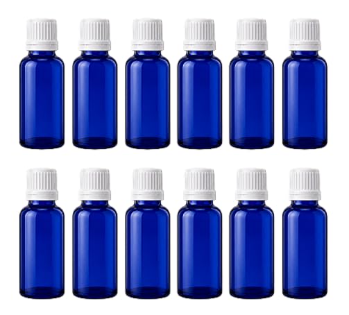 vow 15ml blue glass euro dropper bottle with white sleeve n rubber teat leakproof travel bottle for oils, perfumes, serums n cosmetics_pack of 12