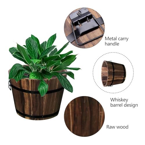 4packwoodenwhiskeybarrelplanterwithsaucer4759719woodenpotscontainerwithhandleswoodenbucketbarrelgardenplanterssetforplantsgardenhomedecorsupplies Urban Country Home Decor 4 pack wooden whiskey barrel planter with saucer 4759719 wooden pots container with handles wooden bucket barrel garden planters set for plants garden home decor supplies urban country home decor