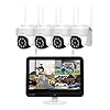 [Auto-Track Camera] XMARTO 2K Auto-Track PTZ Wireless Security Camera System Outdoor, 10CH HD Network Video Recorder NVR Screen with 4X Rotate WiFi Security Cameras