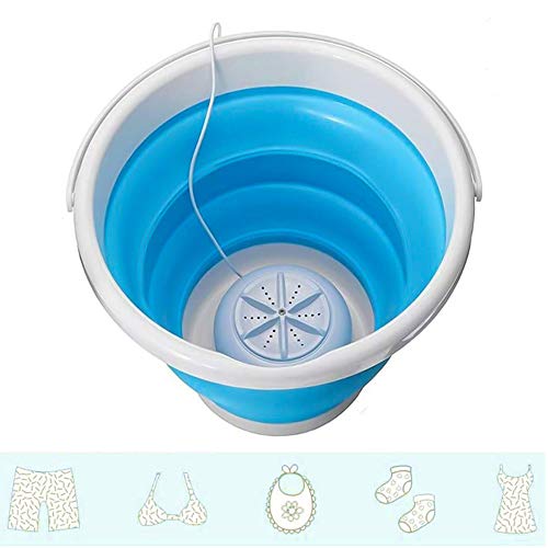 Mini-Turbo-Waschmaschine mit faltbarer Wanne, tragbar, drehbar, Ultraschall-Turbinen-Waschgerät, USB, praktisch, für Reisen, Zuhause,