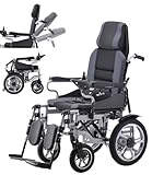 Reclining Electric Wheelchairs for Adults All Terrain Motorized Wheelchair for Adults Seniors Powerful Dual Motor Motorized Power Wheelchairs 20AH/20Miles Supports up to 300 lbs