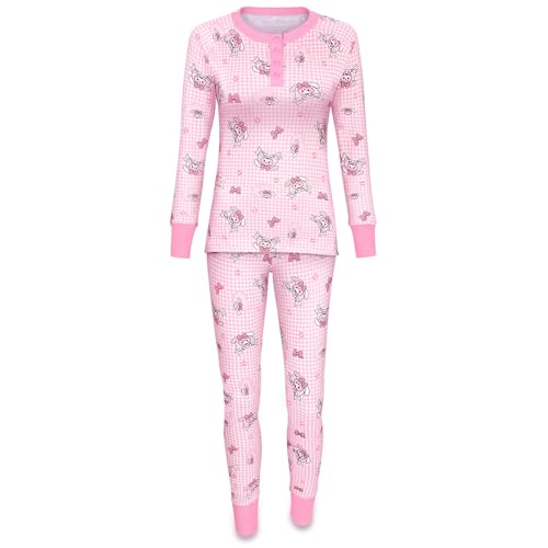 Pyjama 2 pièces doux et extensible motif lapin avec manches longues