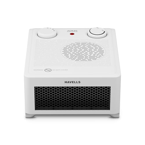 Havells Adnis Room Heater| Dual Heat Setting 900/1800 Watt| Safety with Overheat Protection| Adjustable Thermostat Control Knob| Fire Retardant...