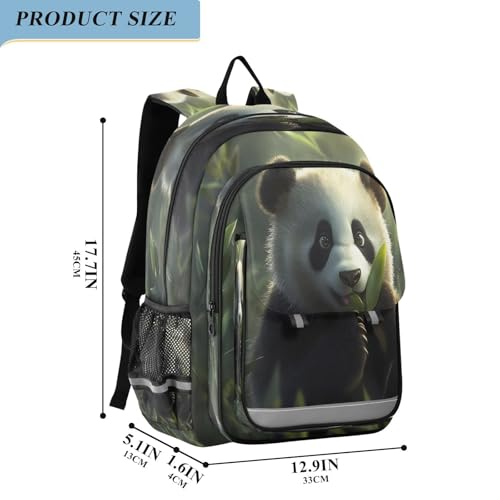 Sac à dos ordinateur portable panda décontracté avec grand compartiment
