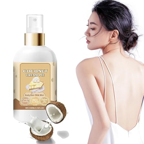 Crema de vainilla Puff Body Milk Mist, Niebla lechosa para el cabello Fresa, Niebla de leche corporal Crema de vainilla, Niebla corporal hidratante e hidratante natural (Coco)