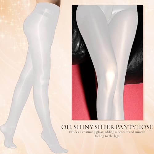 Image of Buauty Shimmer Tights for Women, Shiny Oil Pantyhose Stockings, Oil Bright Shaping Tight Ultra Shiny Sheer Tights High Waist