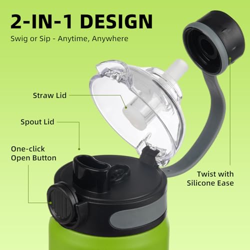 Image of Konokyo 32 oz Insulated Stainless Steel Water Bottle with Straw Lid