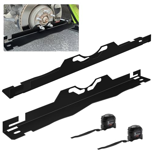 Image of chuangzhi Heavy Duty Wheel Alignment Tool Plates with 2 Tape Measures - Upgraded Stainless Steel Toe Alignment Kit with Anti-Slip Slots & Hanging Holes for Cars, Trucks, SUVs