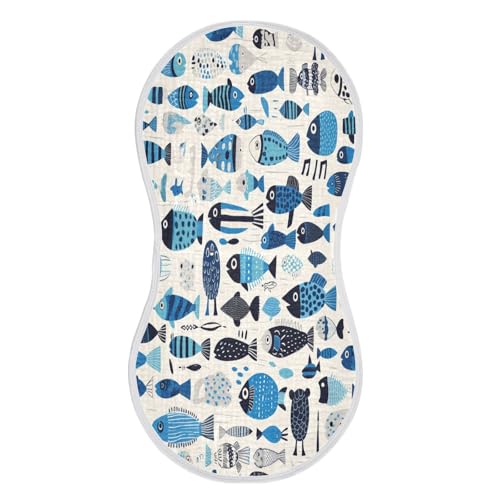 Kigai Cute Fish Baby Burp Cloths Extra Soft and Absorbent Burping Rags Cotton Burping Clothes Baby Washcloths for Newborn Boys Girls - 1 Pack2