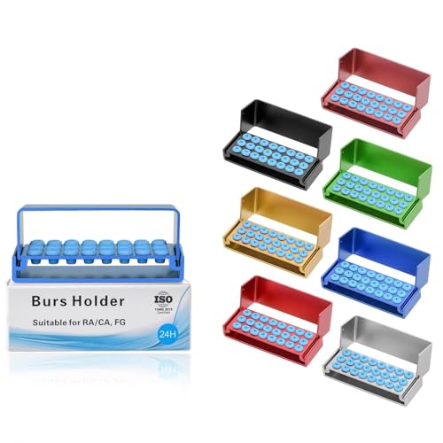 Tankredrug Estojo organizador de caixa Endo colorido com 24 furos US Stock 7 peças com design de capa para colocar pontas de suporte de broca