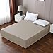 King Bed Skirt-Box Spring Cover with 14 Inch Tailored Drop,Wrinkle and Fade Resistant Hotel Wrap Around Bed Skirts,Bed Frame Cover (Wave Pattern Light Khaki, King)
