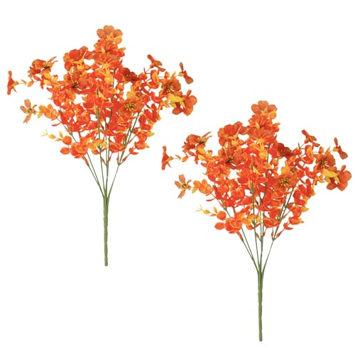 FOSDICK 2 Ramos de Flores Artificiales Decoracion Otoño, Ramo de Flores Artificiales Adornos Otoño Flor Artificial para Manualidades, Ramo de Boda, Centro de Mesa, Arreglos Florales, Decoración Otoñal