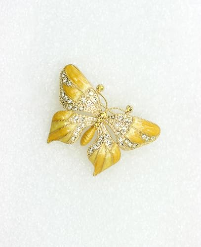 Image of Gorgeous Rhinestone Crystal Enamel Butterfly Pin Brooch