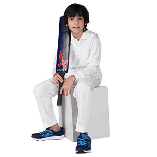 Image of Vector X Regular Fit 100% Polyester Fabric with Full Sleeve Polo Collar Neck Jersey /T-Shirt Cricket Uniform Dress Tshirt for Kids Boys White