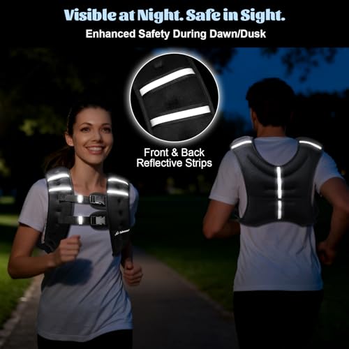 Image of Weighted Vest Weight Vest for Men Women Kids Weights Included with Reflective Stripe, Body Weight Vests Adjustable for Running, Workout, Jogging, Walking
