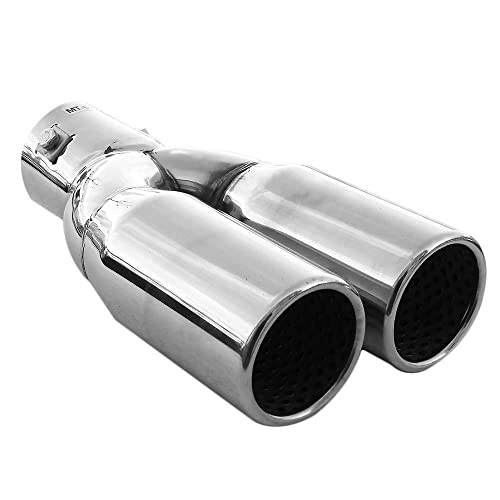 Double Embout Tuyau De Sortie Pot D'échappement 55mm Diamètre Intérieur Acier