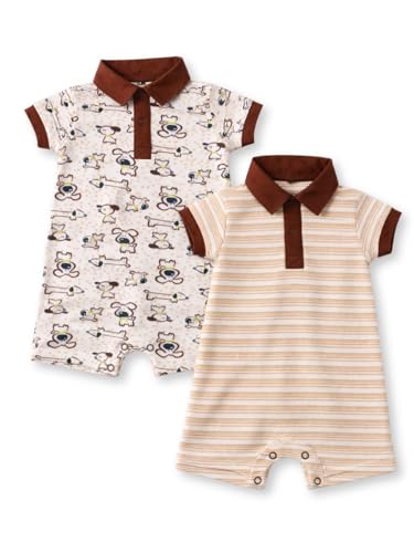 Image of TuddyBuddy 100% Cotton Romper /Jumpsuit /Bodysuit Set for Baby (Pack of 2 Playsuits)