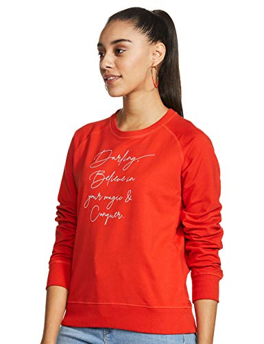 Image of Amazon Brand - Symbol Women's Cotton Blend Round Neck Regular Fit Sweatshirt (Pullover)