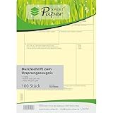 PaperXpert Durchschrift zum Ursprungszeugnis x 100 | 1-teilig | gelbe Kopie | DIN A4 Einzelblätter | Für Laser- & Inkjetdrucker | Premium Markenqualität – Made in Germany