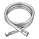 CYILIUEN Universal Flexibler Brauseschlauch 1 m PVC Shower Hose mit Knickschutz 304 Edelstahl Verbindungsstück, Silber