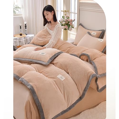 Housse de couette double face bean paste gray pour lit 220x240cm moderne - 3