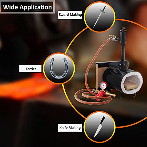 Simond Store Portable Propane Forge Single Burner With One Side Brick Door, Blacksmithing Forge For Forging Tools Equipment Knife Making And Farrier thumb #4