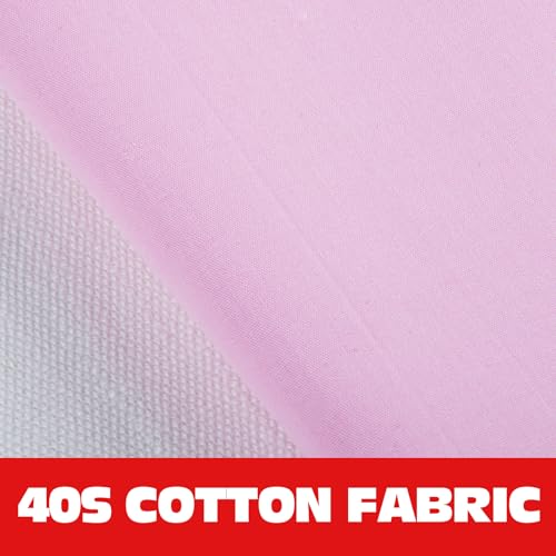 Image of 100% Pink Cotton Fabric for Sewing by 3 Yards, 59 inchWidth Quilting Fabric Medium Weight 5.8 oz, Muslin Fabric by The Yard, Embroidery Cloth