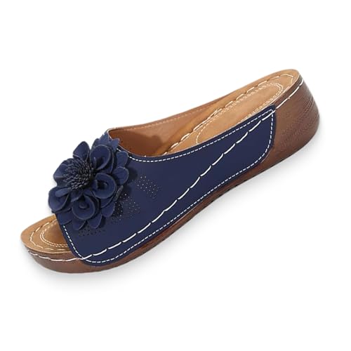 Comfortable Non-slip Solid Color Open-Toe Wedge Sandals for Women, Non Slip Sandals for Women, Platform Breathable