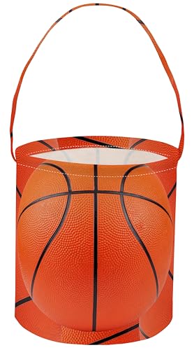 Image of Basketball Easter Basket for Kids Baby Boys and Girls Cute Toy Storage Organizer Bin Box Easter Dinosaur Room Decor(Basketball)