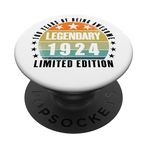 Edición limitada 100 cumpleaños Nacido en 1924 PopSockets PopGrip Intercambiable