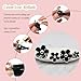 ORIESSE 4pcs Cute Daisy Flowers Car Air Freshener Vent Clips,Girly Flowers Car Accessories for Women,4 Sizes Sparkle Black Silver Flower Car Vent Clips,Refillable Clips On Car Diffuser