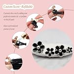 4pcs Black Silver Daisy Flowers Car Air Freshener Vent Clips - Image 5