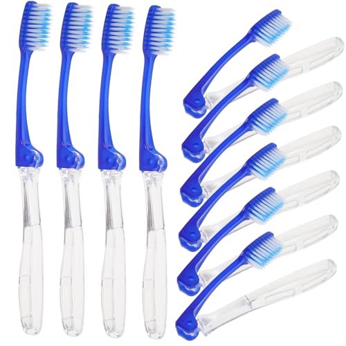 Ipetboom 10 Piezas Cepillo de Dientes Plegable Portátil Unidades para Viaje Camping Diseño Compacto Ligero Fácil de Llevar Higiene Bucal Diaria