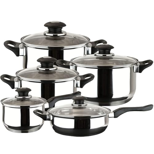 Magefesa Family - Batería de Cocina, 10 piezas, Acero Inoxidable, Fácil Limpieza y...