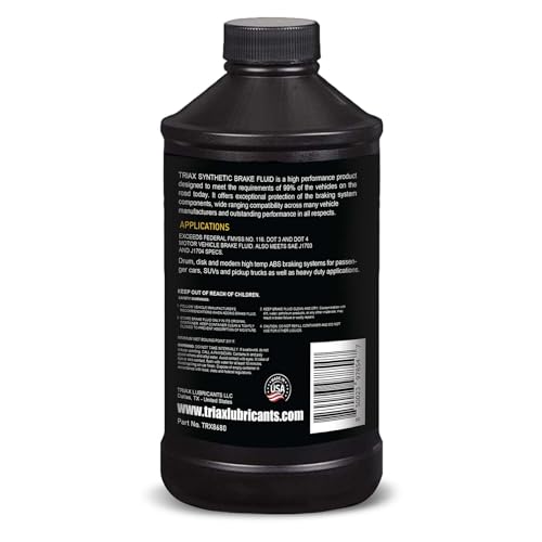 TRIAX Brake Fluid DOT 3&4 - Full Synthetic, High Temp, Heavy Duty, All-Vehicle, Race Ready - European, Asian, & US Vehicles - Resists Brake Fade & Vapor Lock, ABS Traction & Control (1 Quart) - Image 3