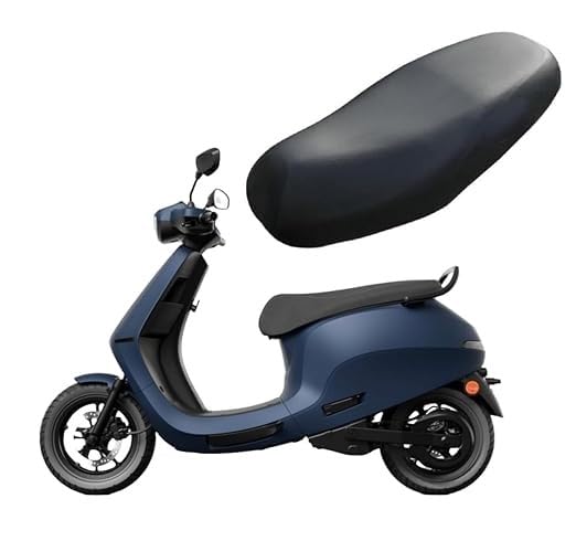 Image of Premium Water Resistant Universal Fit Scooter Seat Cover Durable Black Stretchable Protection Guard for Two Wheelers All Weather Dust and Sun Protection Skin (Black - 1)