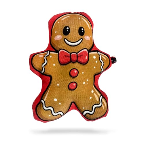 That Dog in Tuxedo Christmas Dog Squeaker Toy for Tough Chewers (Gingerbread Cookie)