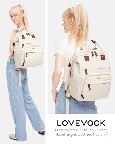 Image of LOVEVOOK Laptop Backpack for Women, 15.6'' Waterproof Nurse Bag Teacher Work Backpack Purse for Women, Travel Computer Backpack for College Office Business Ladies