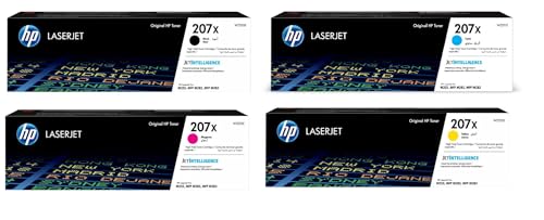 HP 207X High Yield Original Toner Multipack Set Black, Cyan, Magenta, Yellow Color Laserjet Pro M255 M282 M283