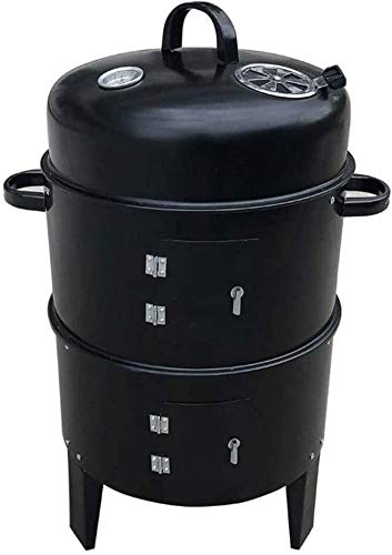 80x41x48cm Iron Smoker Grill – Portable Charcoal BBQ Grill For Camping, Backyard & Tailgating