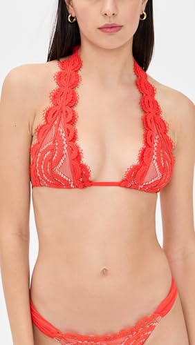 PQ Swim Women's Midnight Lace Halter Bikini Top - Adjustable Ties, Removable Padding2