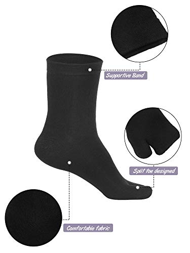 Geyoga 6 Pairs Flip Flop Socks Tabi Split Toe Socks Elastic Cotton for Men Women3