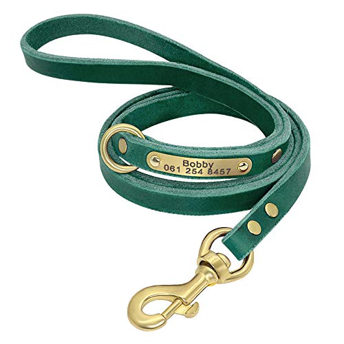 Laisse de chien en cuir véritable 120 cm HMJGDHX laisse personnalisée berger