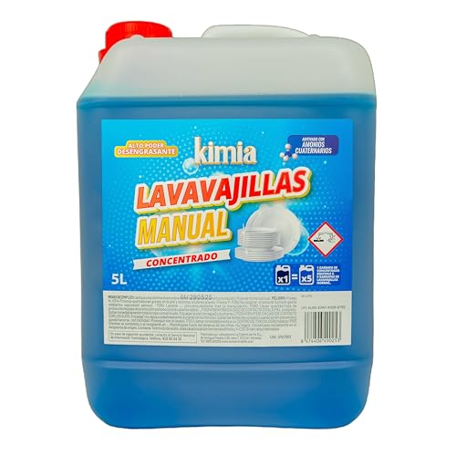 KIMIA - Lavavajillas Manual BAC 5L | Lavavajillas para Hogar | Detergente para Superficies | Limpieza Profunda | Elimina Grasa y Residuos | Alta Concentración | Desengrasante Potente