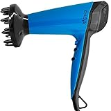 Rimini 1800W Professional Ionic Ceramic Hair Dryer with Diffuser - Reduce Drying Time and Frizz with Advanced Ionic Technology, 2 Speeds and 3 Heat Settings (Blue)
