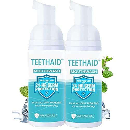 TEETHAID Mouthwash, 2023new Teethaid Mouthwash Whitening Toothpaste Foamï¼Teeth Whitening, Eliminating Bad Breath (2 Bottles)