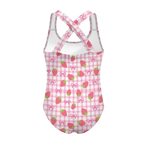 Image of One Piece Swimsuit for Girls Kids Quick Dry Bathing Suit with Crossback Strap Summer Beach Swimwear Size 5T-14