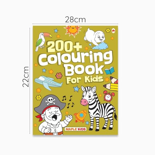 Image of Colouring Book for Kids - 200+ Colouring Activities - Gift to Children for Painting, Drawing & Colouring - Shapes, Numbers, Animals, Festivals, Flowers, Vegetables - 2 to 5 years old