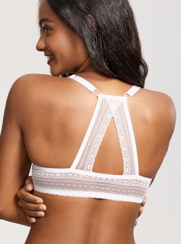 Image of DOBREVA Women's Push Up Bra Front Closure Racerback | Lace Back, Padded, Plunge, Tshirt, Cleavage, Sexy, Date, Soft, Everyday, Supportive