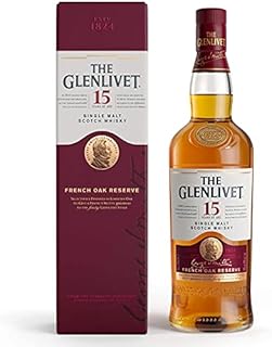 The Glenlivet 15 Year Old Single Malt Scotch Whisky (French Oak Reserve), 70 cl with Gift Box